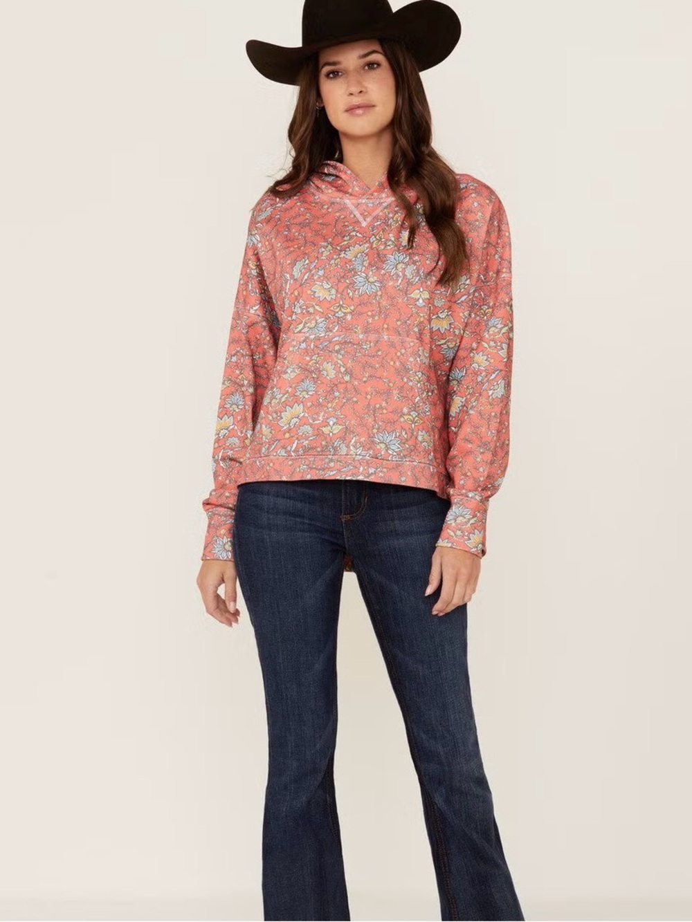 Hooey Women’s Oversized Allover Floral Hoodie